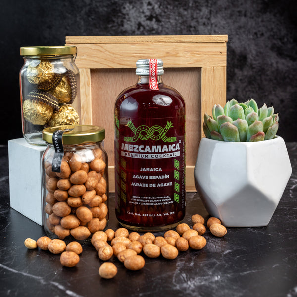 Kit Mezcamaica - Mezcal, Chocolates, Cacahuates y Suculenta