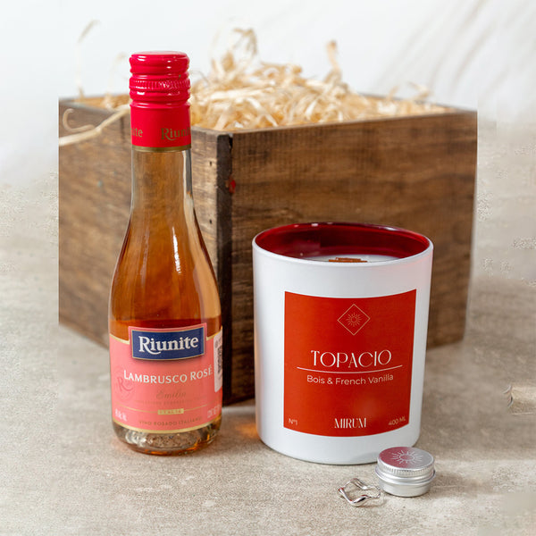 Kit Vela Mirium Topacio - con Vino Rosado