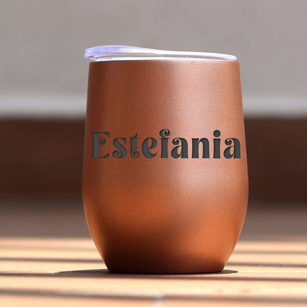 Tumbler Rosa Cobre para Vino - Personalizado